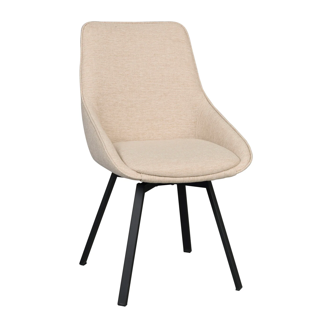Alison tuoli musta metallijalka / vaalea beige kangas