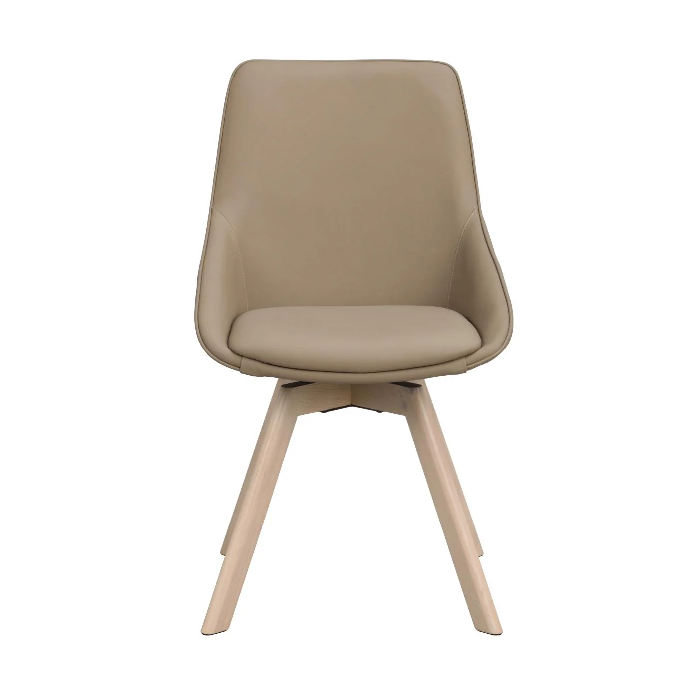 Alison tuoli valkolakattu tammijalka / beige nahka - Image 3