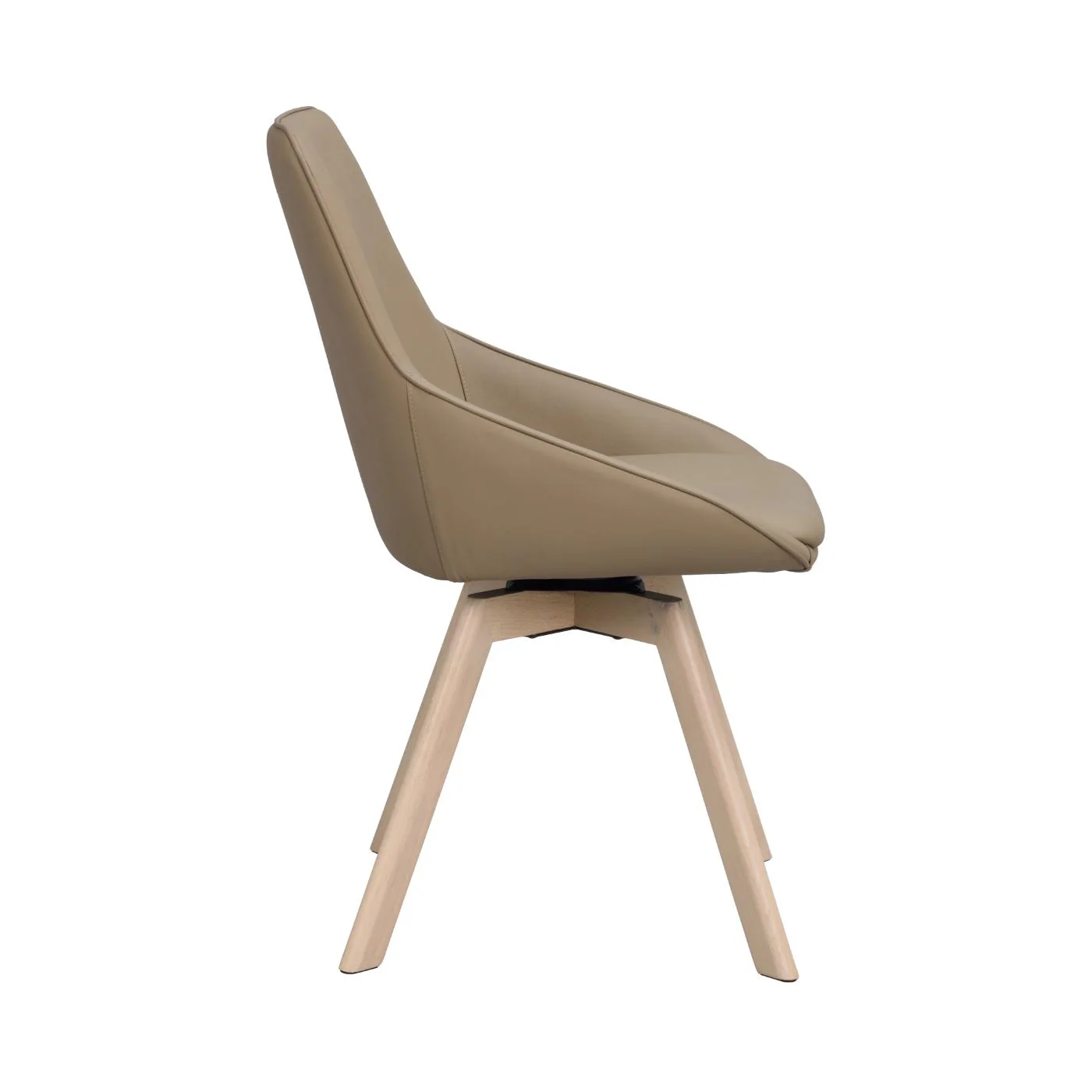 Alison tuoli valkolakattu tammijalka / beige nahka - Image 4