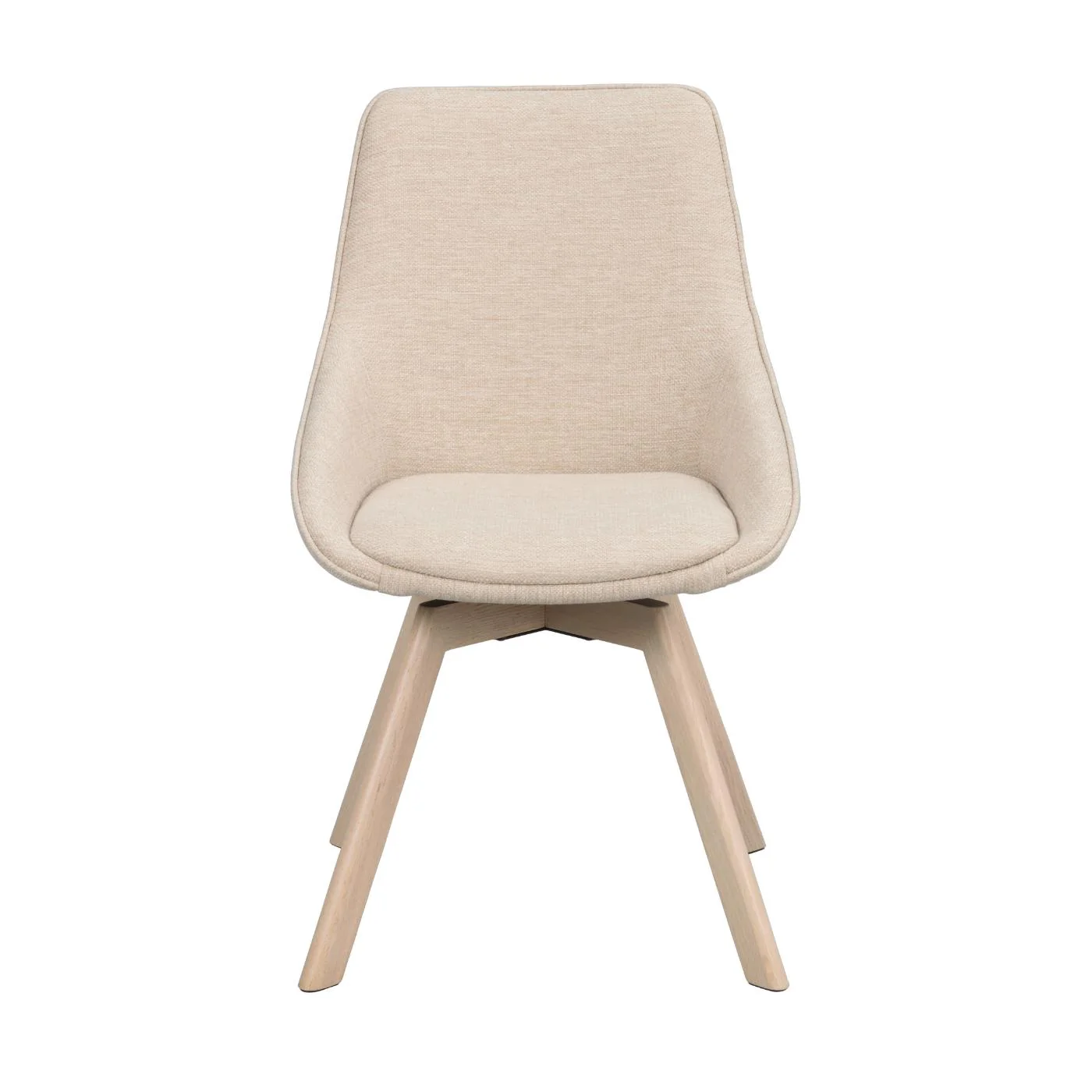Alison tuoli valkolakattu tammijalka / vaalea beige kangas - Image 3