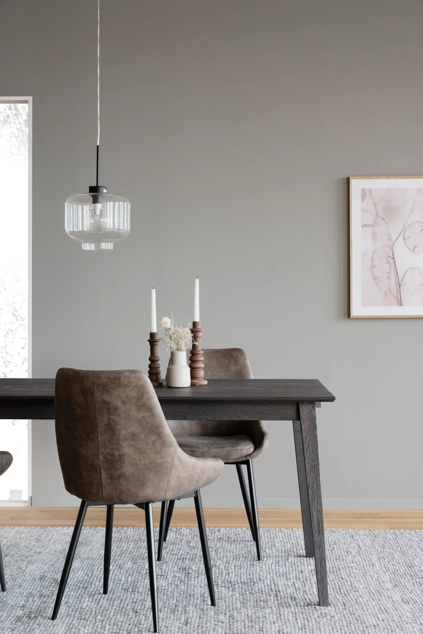 Filippa ruokapöytä 180x90 cm, tummanruskea lakattu tammi - Image 3